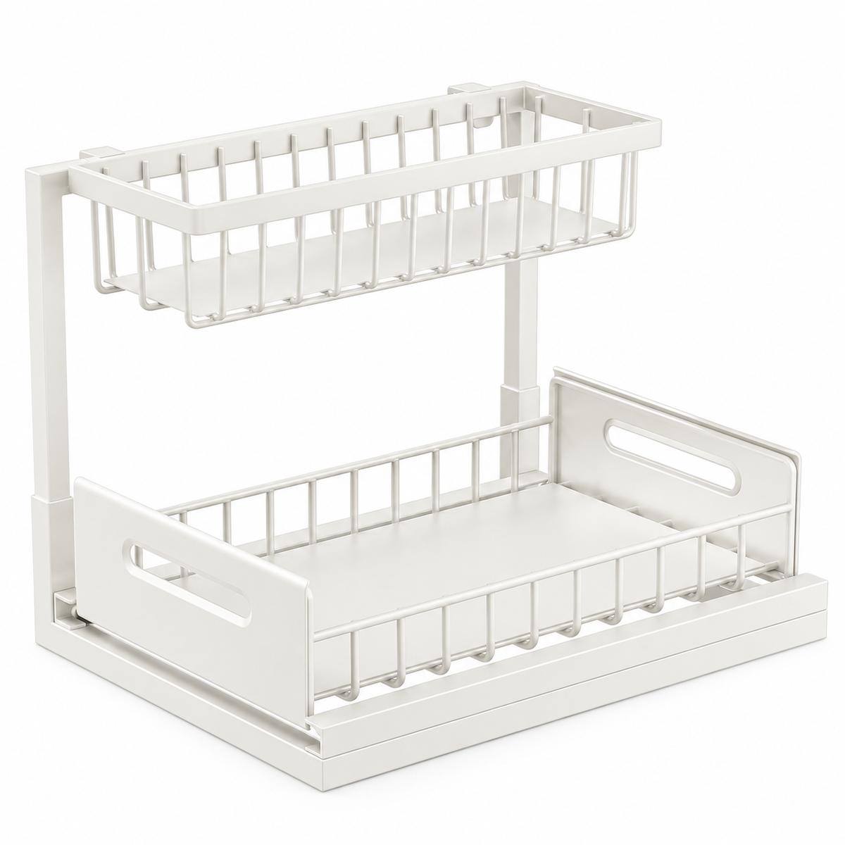 White KOOVEXO two-tier organizer; pack contains the selected quantity
